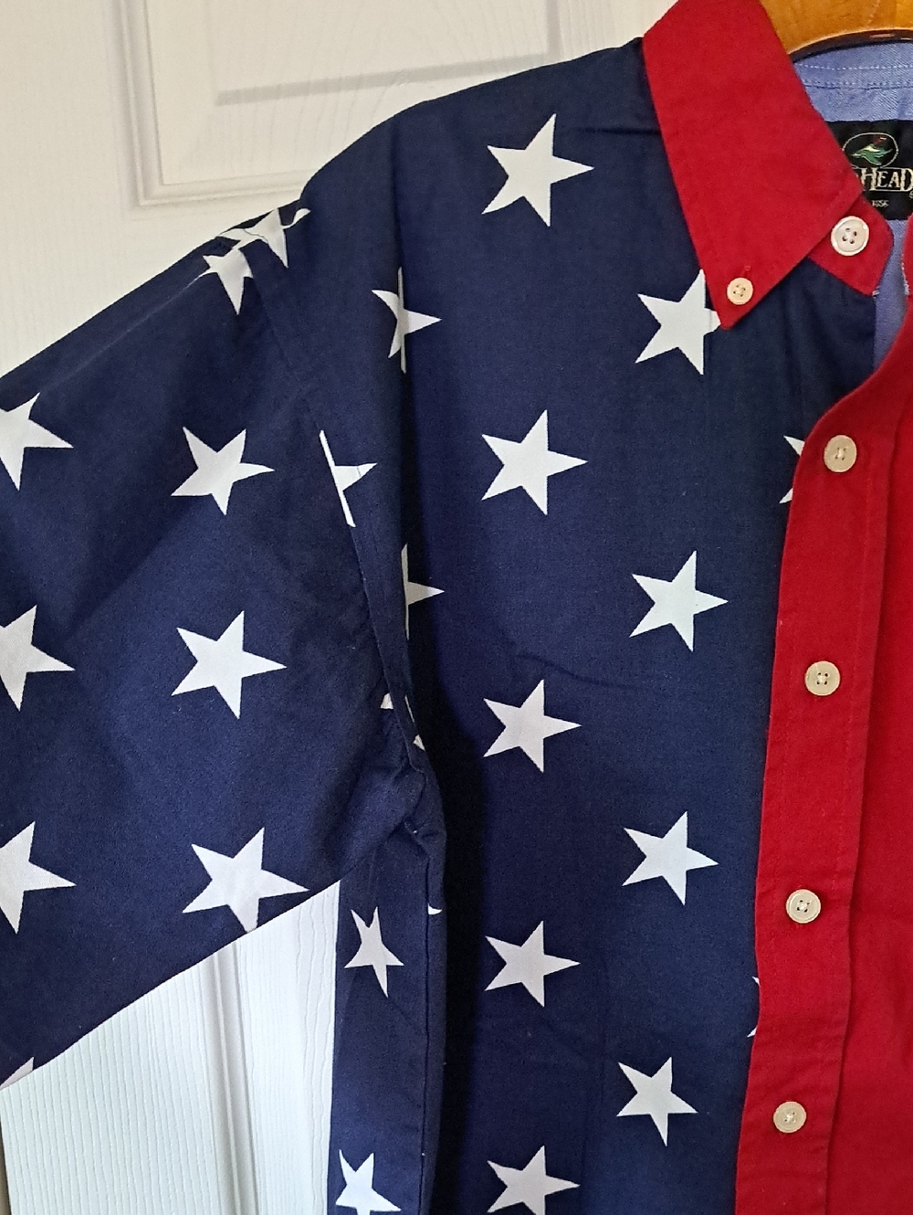 RedHead Americana Star & Stripe Button-Down Shirt - Red, White, Blue - Picture 3 of 9
